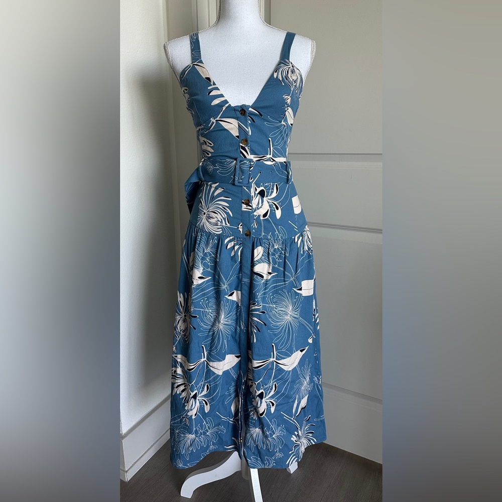 Reiss NOAH PRINTED BUTTON THROUGH MIDI DRESS - Picture 9 of 10